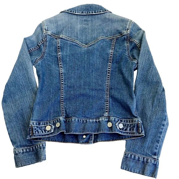 Gap Vintage Denim Jean Jacket Blue Women XS Youth Distressed Farm Hippy Festival - Picture 5 of 12